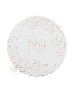 Kids Size Matzah Cover w/ Embroidered Gold Lines & Crystals