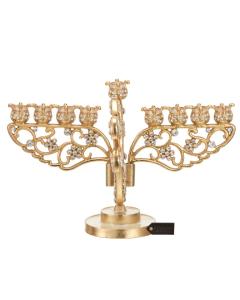 Gold Painted Dove Menorah
