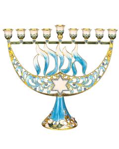 Menorah with a Star of David and Hanukkah Design
