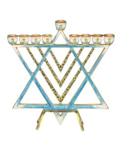Menorah with a Star of David Design