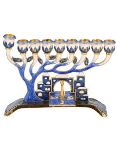 Menorah with a Jerusalem City Design