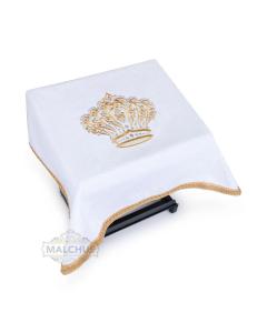 Malchut Shtender Cover - White Velvet