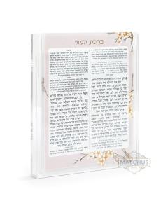Lucite Flexi Birhcat Hamazon Cards with Lucite Magnet Holder (Blossoms) - Edut Hamizrach