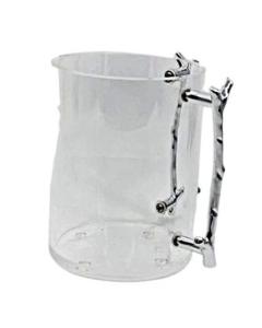 Lucite Wash Cup with Silver Branch Handles