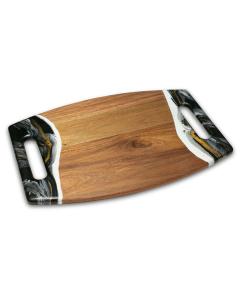 Curved Edge Acacia Presentation Tray (Ebony Black)