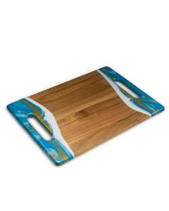 Rectangle Acacia Presentation Tray (Sky Blue)