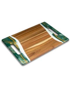 Rectangle Acacia Presentation Tray (Emerald Green)