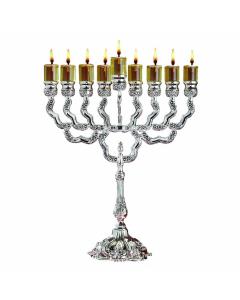 Silverplate Oil Menorah - 12"