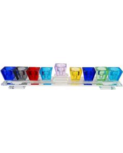 Crystal Menorah - Multi-Color Cube Design