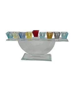 Crystal Menorah - Multicolor Design