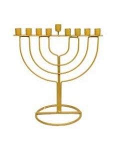 Metal Candle Chanukah Menorah - Gold