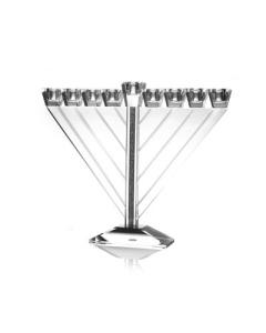 Crystal Triangle Menorah w/ Stones