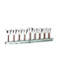 Crystal Menorah With Crushed Glass 5"H
