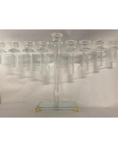 Large Crystal Menorah w/ Gold Feet