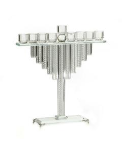 Crystal Menorah w/ Silver-Plated Feet