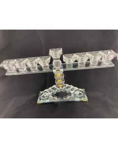 Crystal Menorah w/ Gold Feet - Circle Design