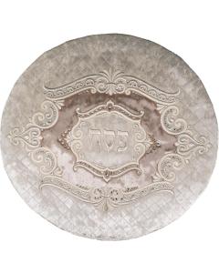 Marquise Collection Beige Velvet Matzah Cover