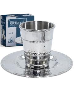 Stainless Steel Kiddush Cup & Tray