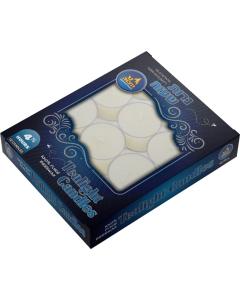 12 pk -White Beeswax Tealights Shabbos candles 4.5 hour