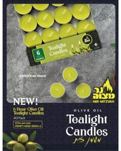 Olive Oil Tealight Candles - 6 Hours - 40Pk
