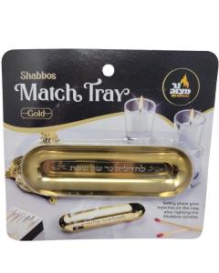 Metal Shabbos Match Tray (Gold)