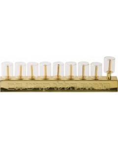 Oil Menorah w/ Glass Cups - Large Glass