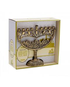 Antique Menorah Old City - Gold