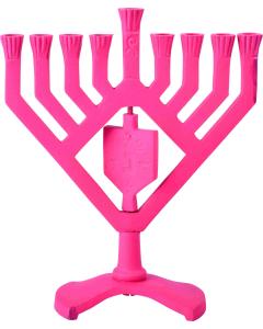 Spinning Dreidel Menorah - Pink
