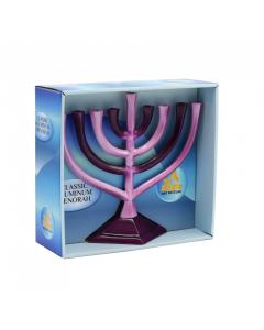 Aluminum Menorah - Purple 10"