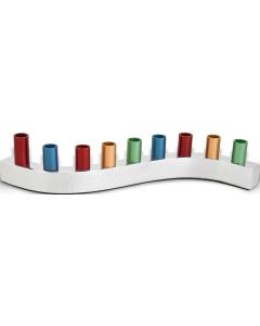 Colorful Hammered Swivel Menorah