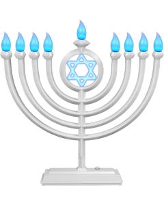 LED Electric Chanukah Menorah with Remote - White