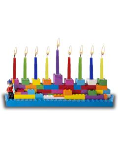 Hand Painted Resin Menorah - Bricks