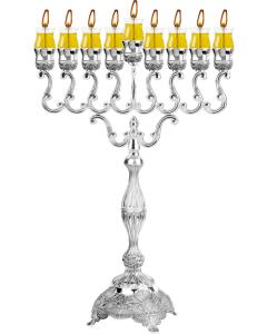 Silver Plated Oil Menorah - 27"