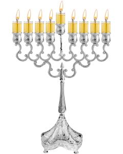 Silver Plated Oil Menorah - 12"