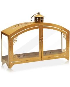Glass Menorah Display Box - Gold