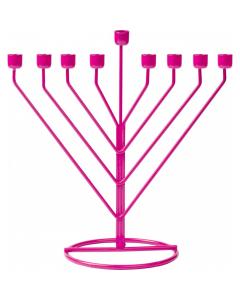 Wireframe Rambam Menorah - Pink
