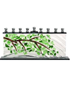 Hand Crafted Glass Menorah - Tree of Life - Branches
