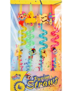Izzy & Dizzy Purim Straws - 4/pk