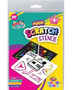 Purim Scratch Stencil Art