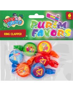 Purim Ring Clappers - 6/pk