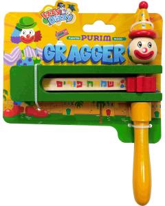 Purim Clown Gragger (Painted Wood)