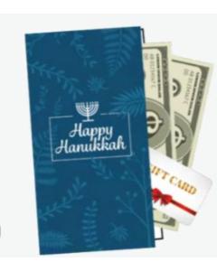 Chanukah Money Cards & Envelope Set, 3-Pack - Leaves