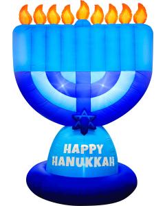 Outdoor Chanukah Blow-up Menorah - Blue & White