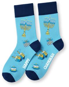Chanukah Toddler Socks - Blue
