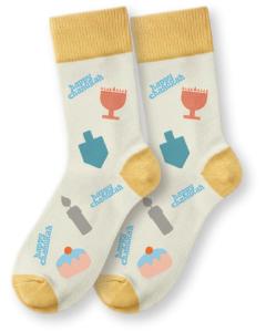 Chanukah Toddler Socks - White