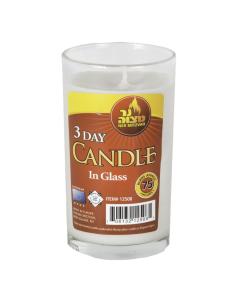 3-Day Yahrzeit Candle in Glass Cup