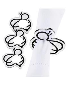 Bee Napkin Rings - Black