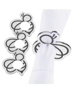 Bee Napkin Rings - Silver