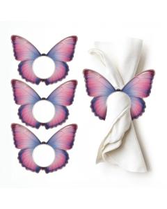 Tie - Dye Butterfly Napkin Rings - Set of 4