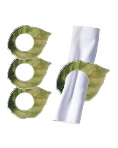 Green Leaf Napkin Rings - Set of 4